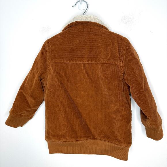 Oshkosh Boys Toddler Corduroy Sherpa Lined Jacket In Brown Size 2T - Picture 5 of 8